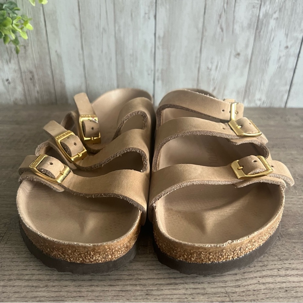 Birkenstock Florida Three Strap Leather Nobuck Sandals 37 - Picture 2 of 5